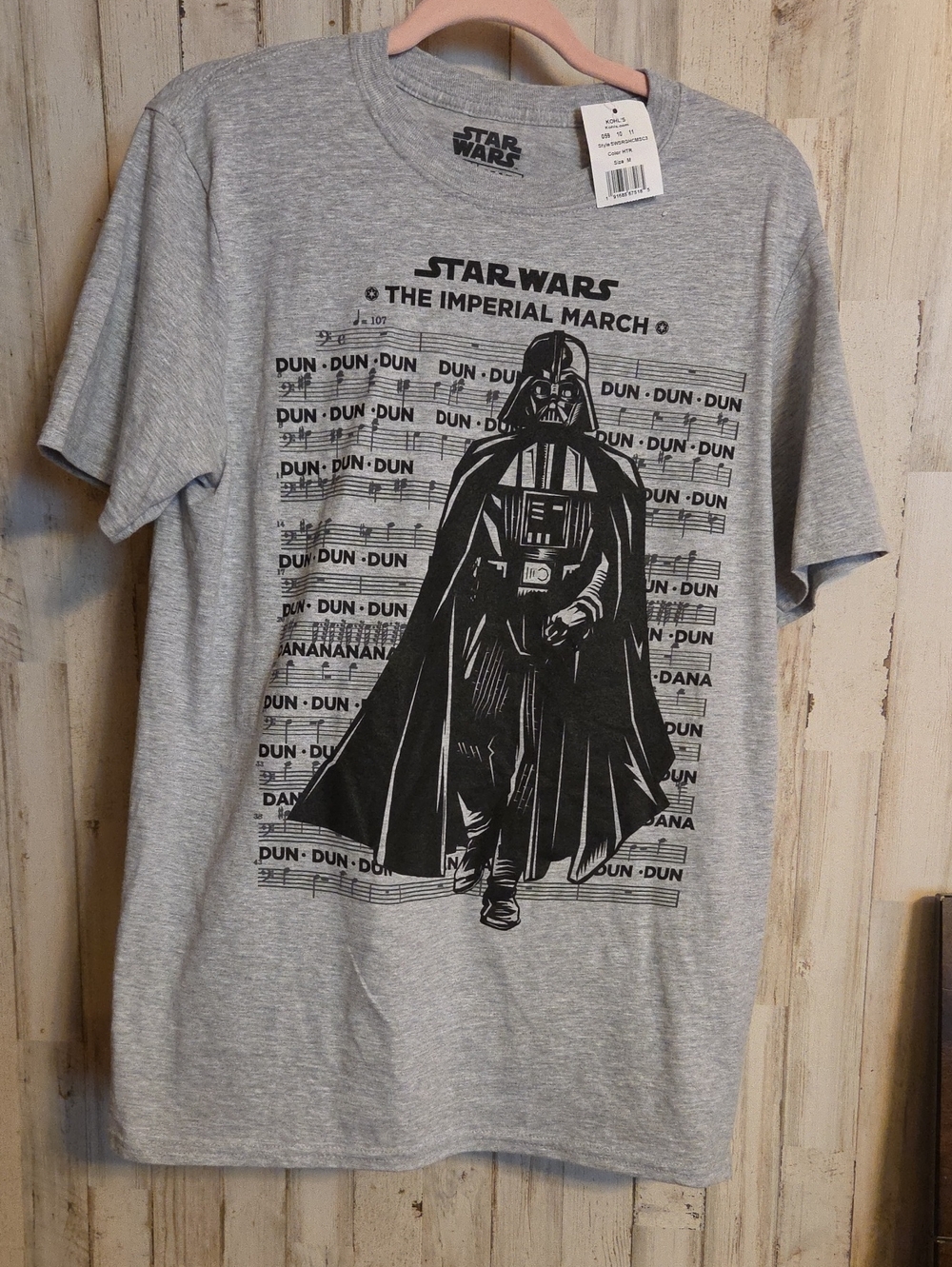 Star Wars Men's Grey Darth Vader 'The Imperial March' Graphic Tee